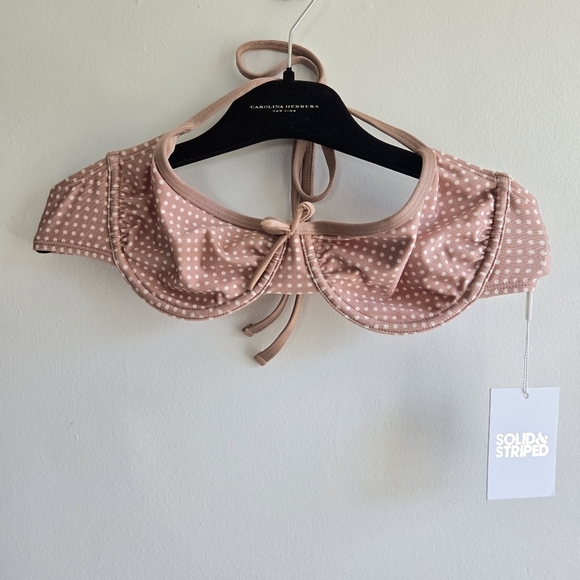 New Solid & Striped Sydney Baby Polkadot Taupe Bikini Top/Bottom Set NWT Medium - Picture 5 of 11